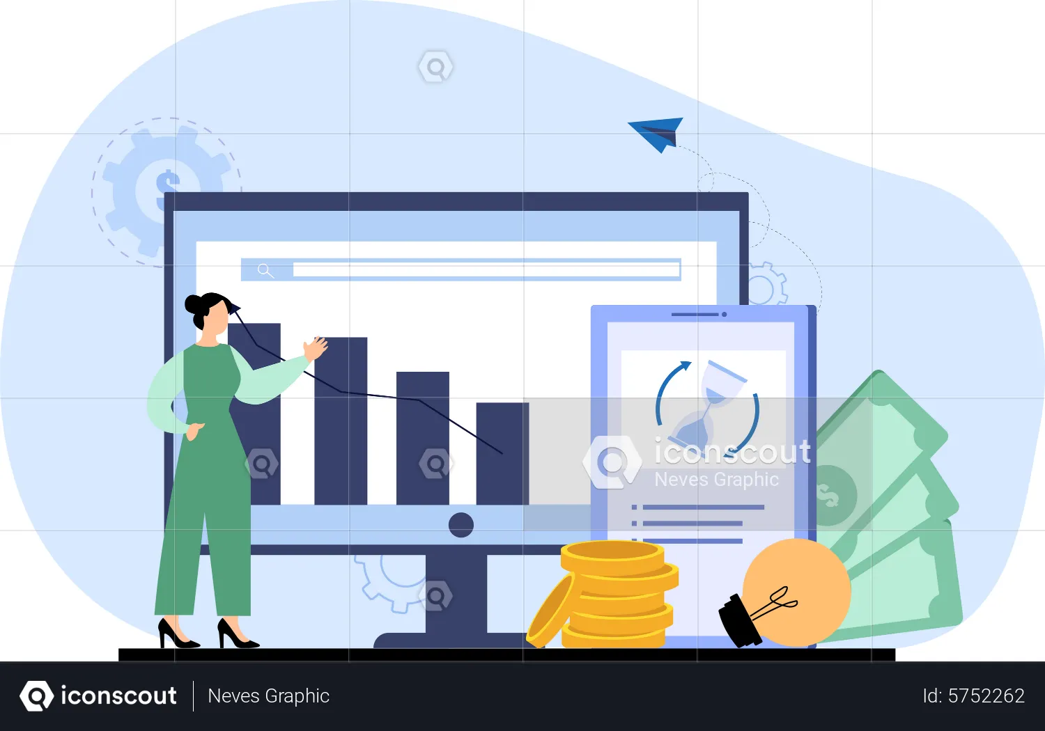 Best Economic Growth Illustration download in PNG & Vector format
