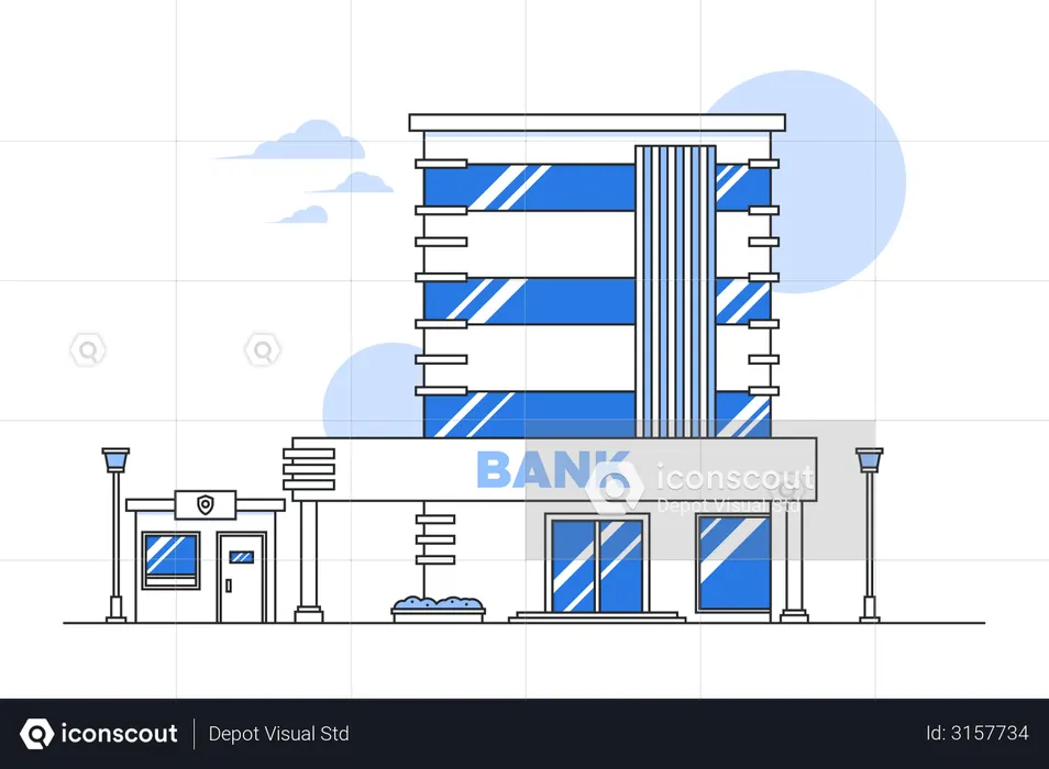 Edificio del banco  Ilustración