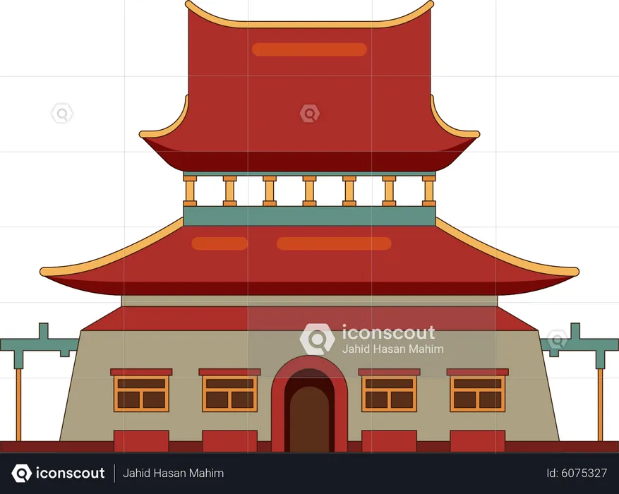 Edifício chinês  Ilustração