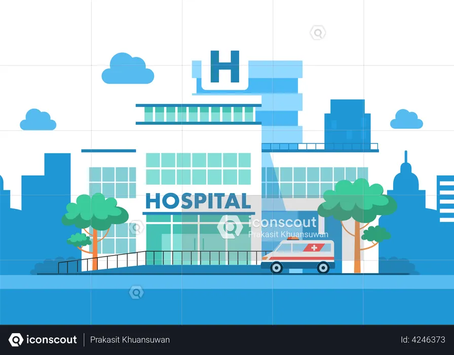 Edificio hospitalario  Ilustración
