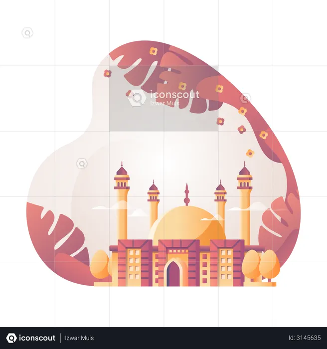 Edificio de la mezquita  Ilustración