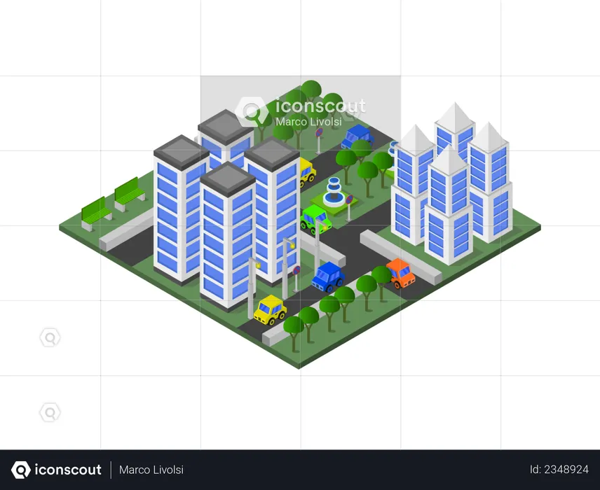 Edificio residencial  Ilustración