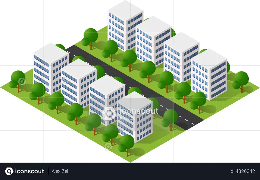 Edificio residencial  Ilustración