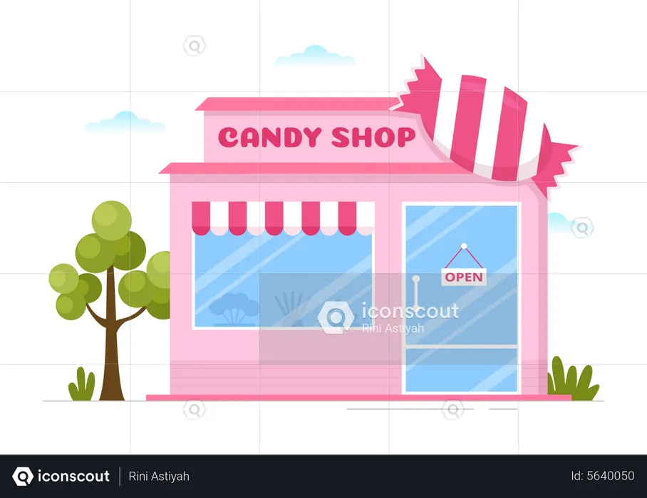 Edificio de tienda de dulces  Ilustración