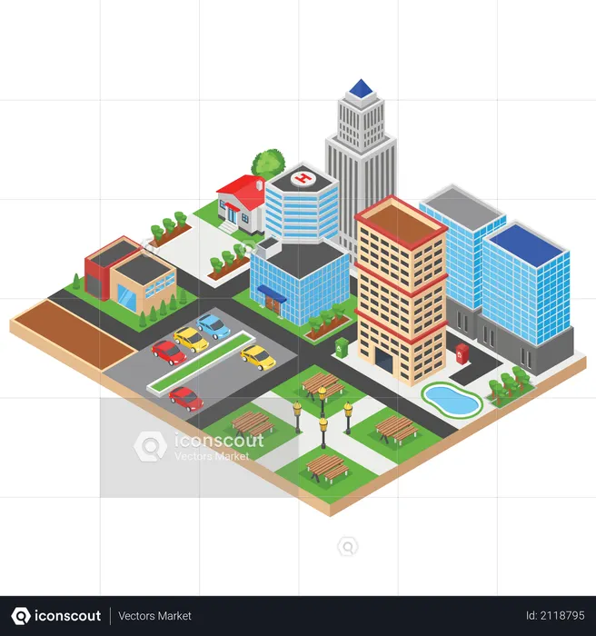 Edifícios da cidade  Ilustração