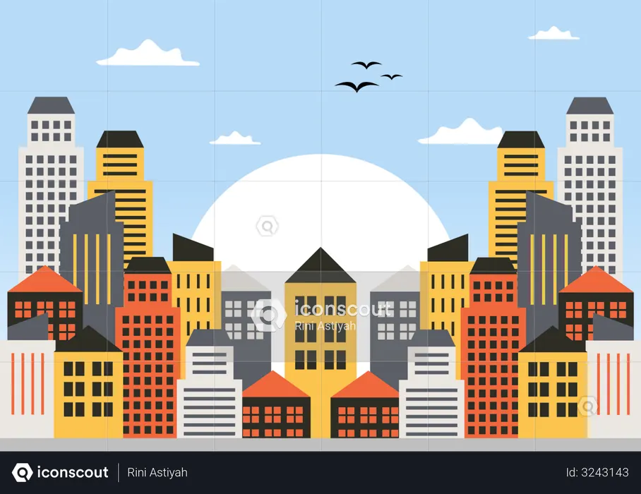 Edifícios da cidade  Ilustração