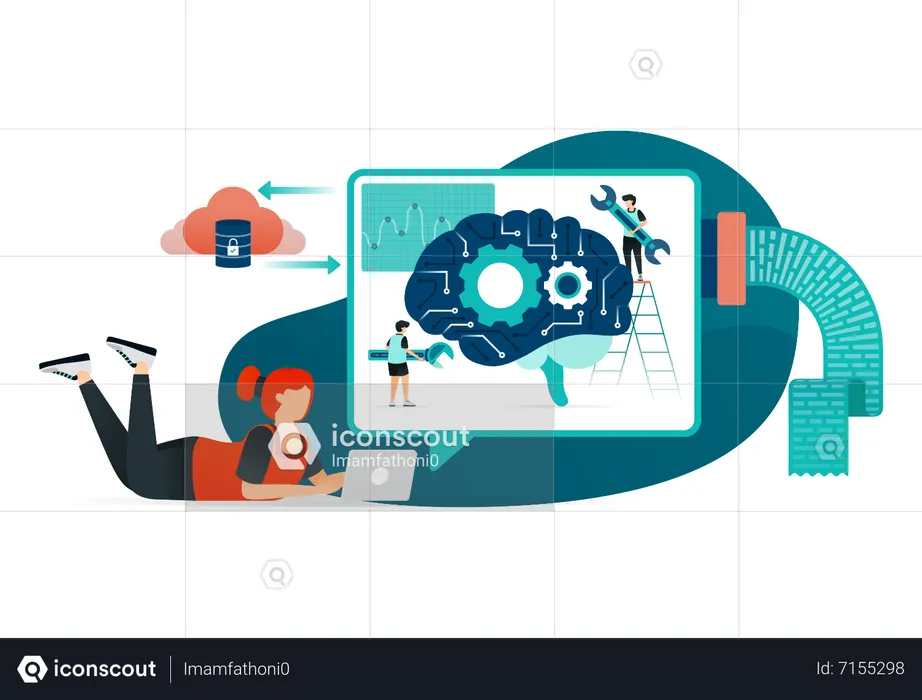 Educación con inteligencia artificial  Ilustración