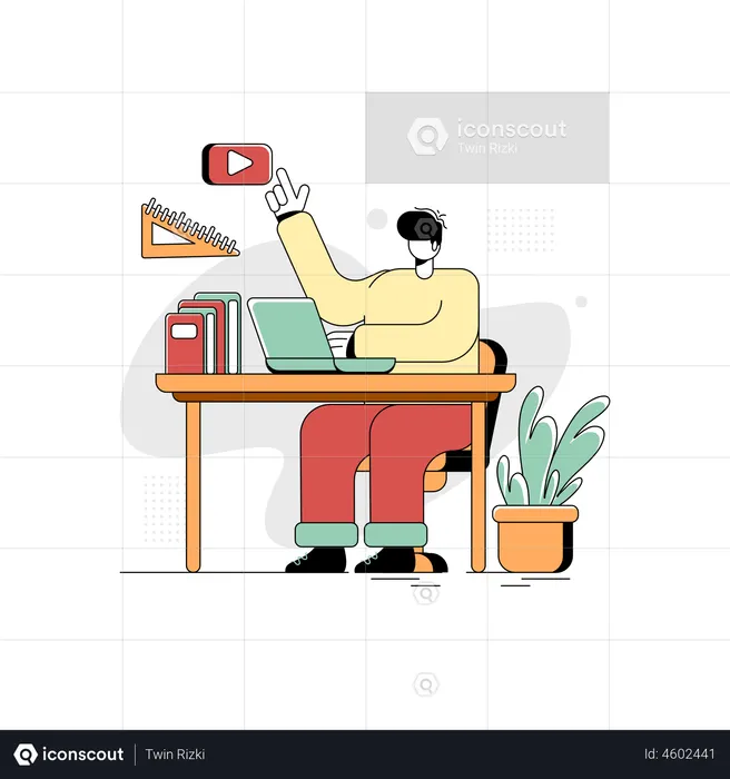 Educación en línea  Ilustración