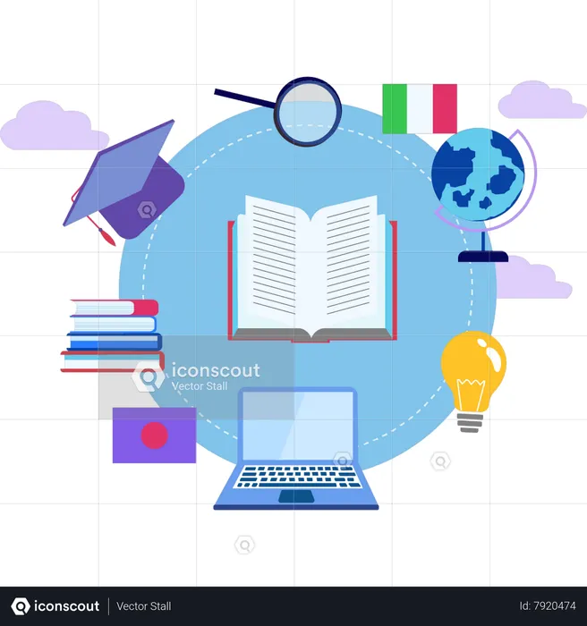 Education can be done online  Illustration