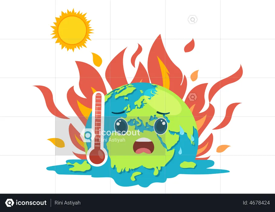 Efeito do aquecimento global  Ilustração