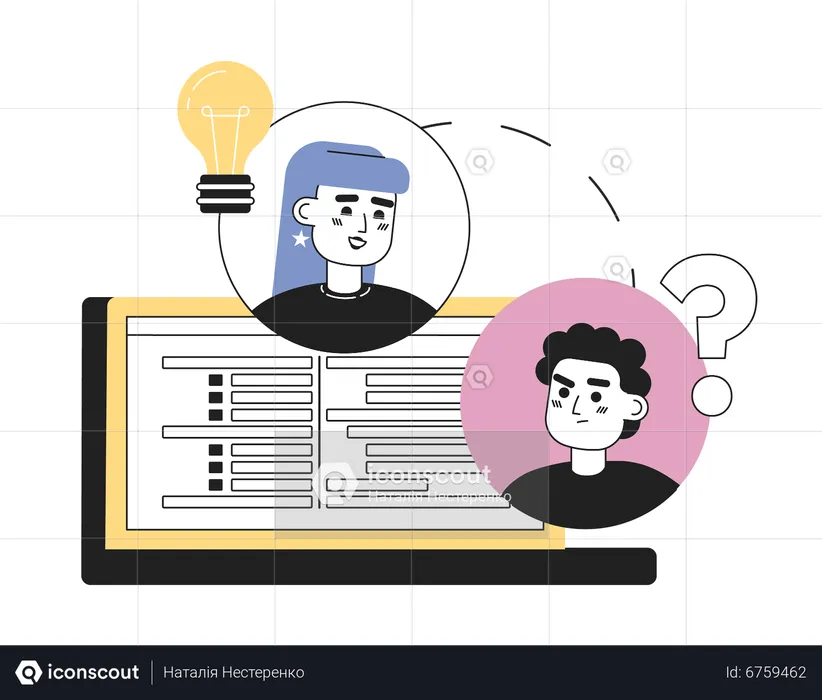 Effective communication in virtual team  Illustration