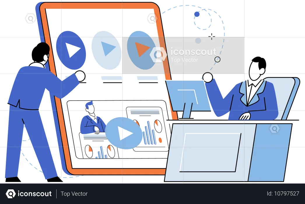 Effective communication key in video marketing to convey messages and connect with audiences  Illustration