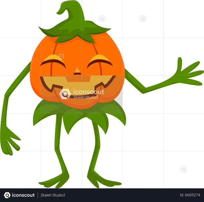 Citrouille d'Halloween effrayante  Illustration