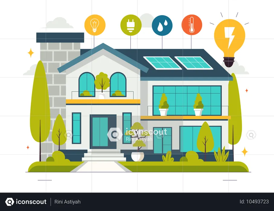 Eficiencia energética en el hogar  Ilustración