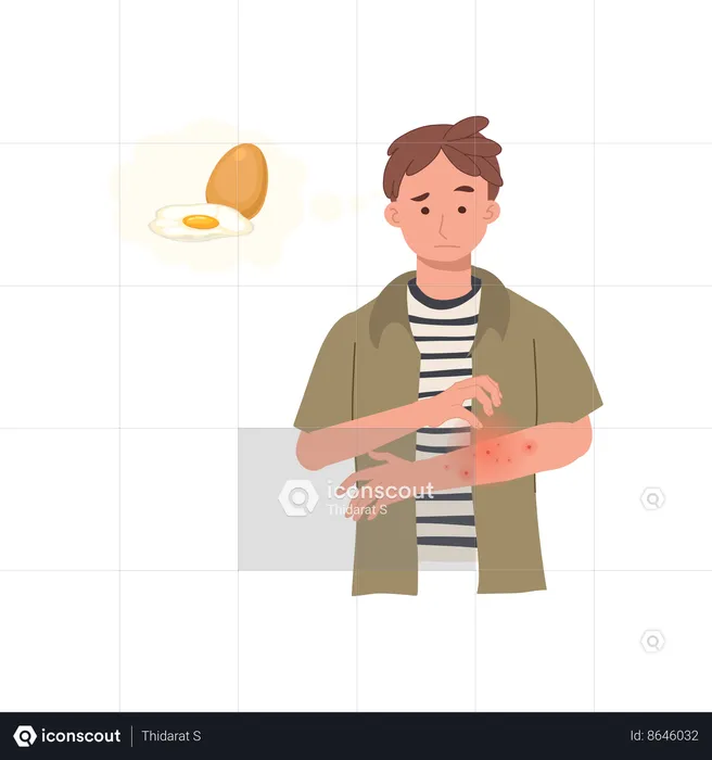 Egg Allergy Reaction  Illustration