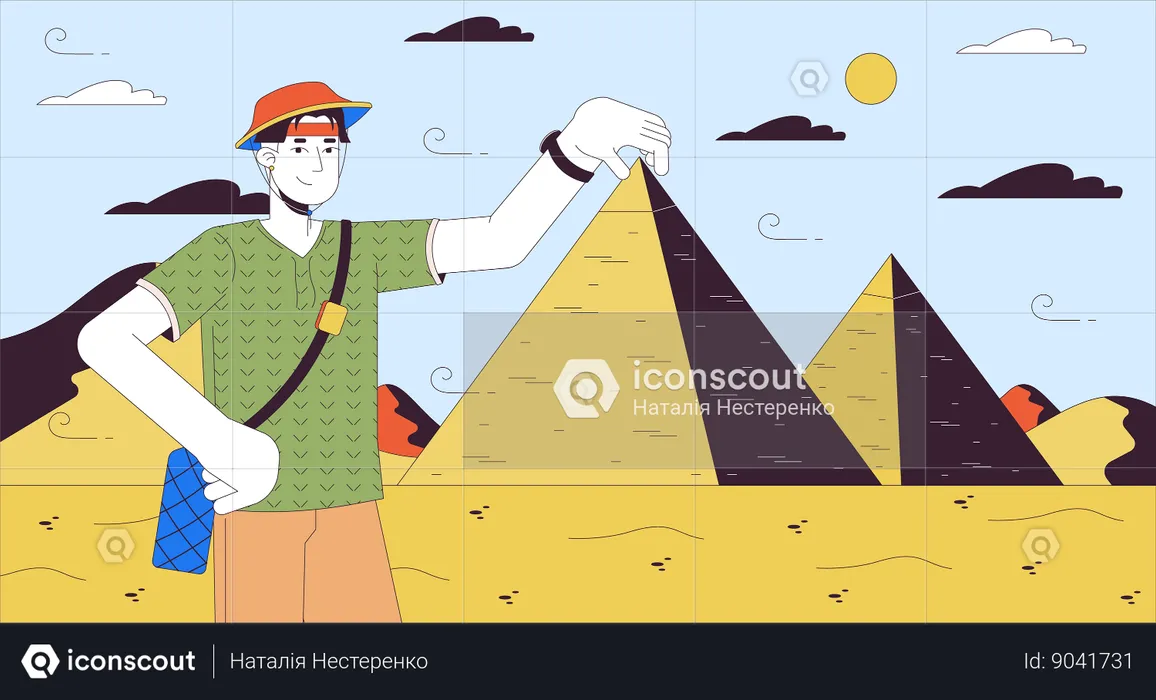 Egypt pyramids sightseeing  Illustration