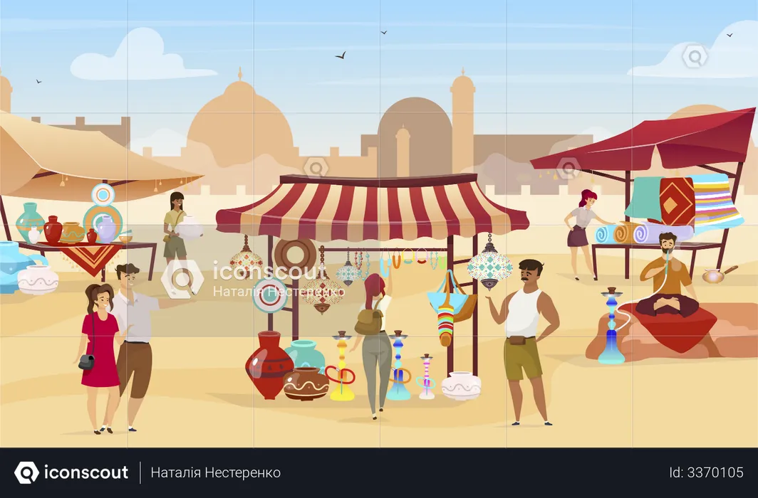 Egyptian bazaar  Illustration