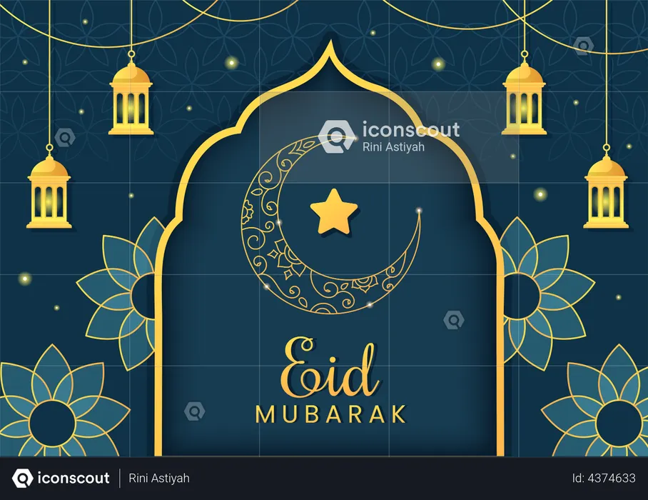 Eid Al Adha, Eid Mubarak  Illustration
