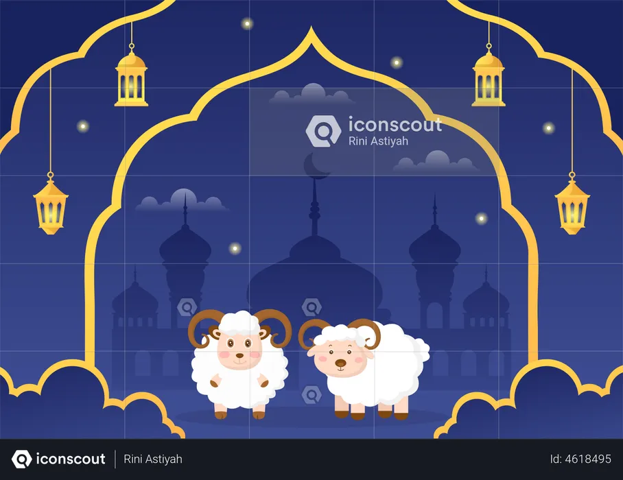 Eid al Adha goat  Illustration