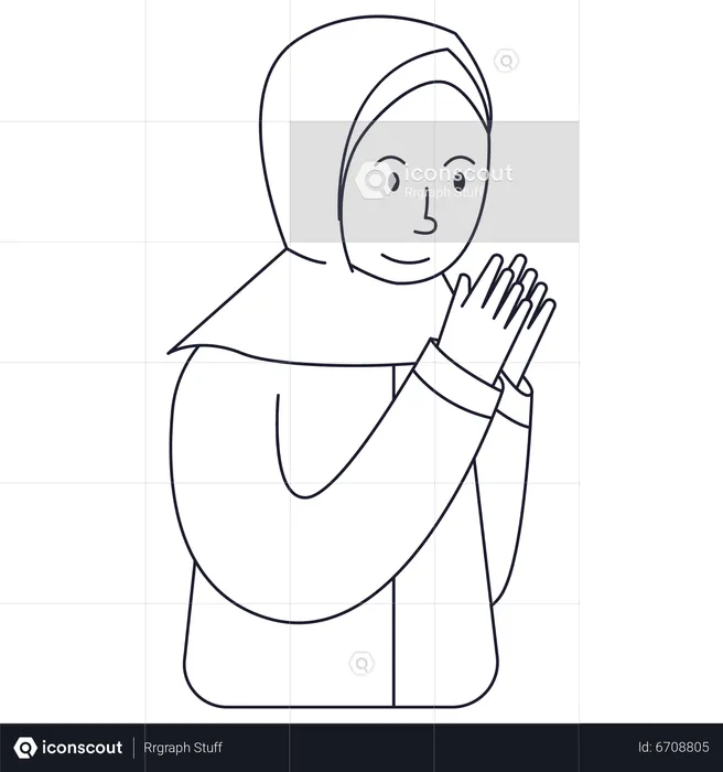 Eid Islamic Girl  Illustration