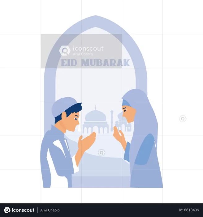Eid Mubarak Greeting card  Illustration