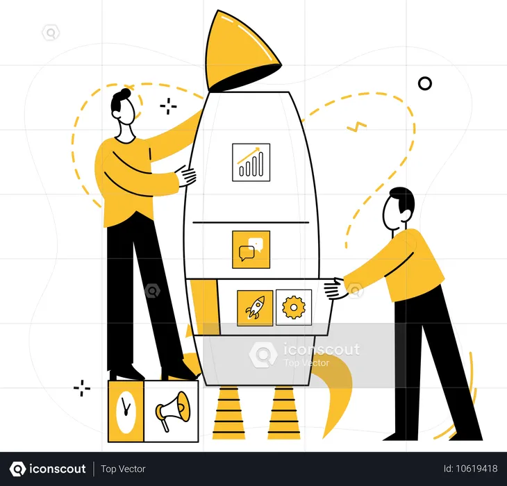 Ein erfolgreiches Team lebt von der Zusammenarbeit und der strategischen Planung  Illustration