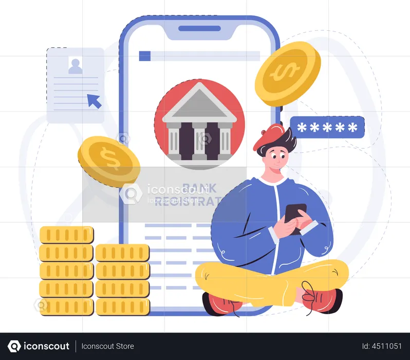 Einfache Kontoeröffnung im Neo Banking  Illustration