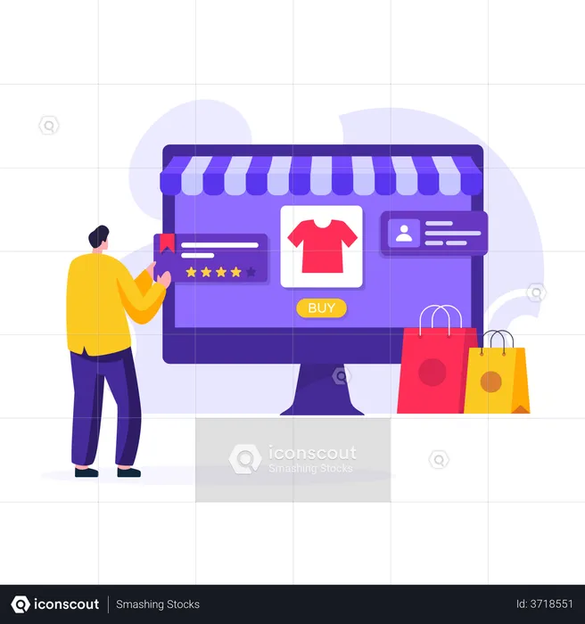 Einkaufswebsite  Illustration
