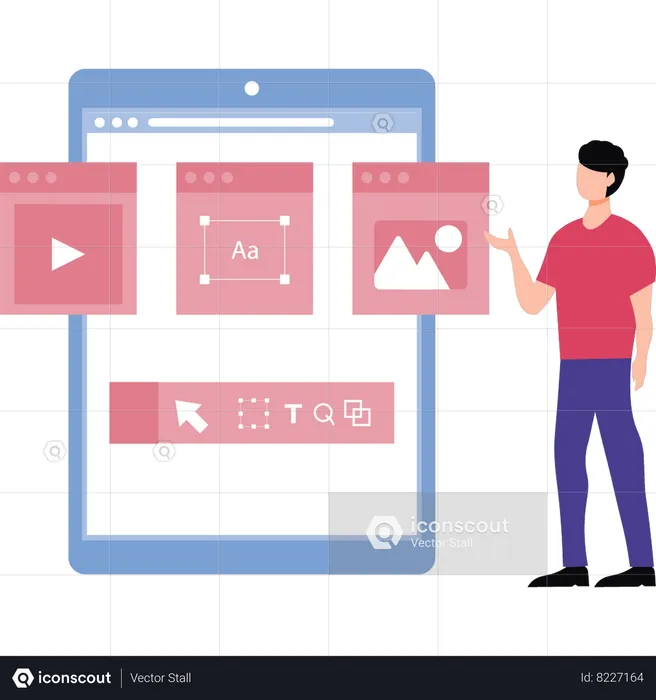 El codificador está mirando la configuración web  Ilustración