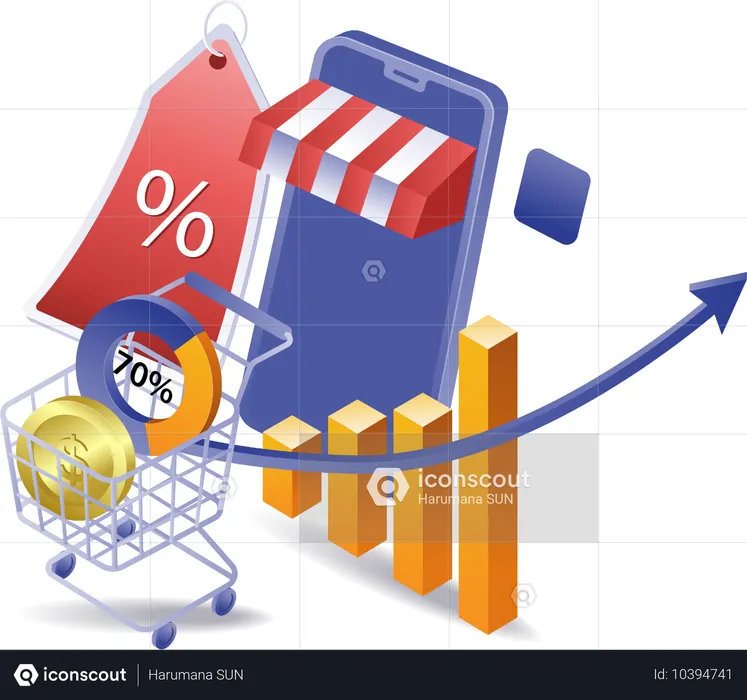 El desarrollo del negocio de ventas online  Ilustración