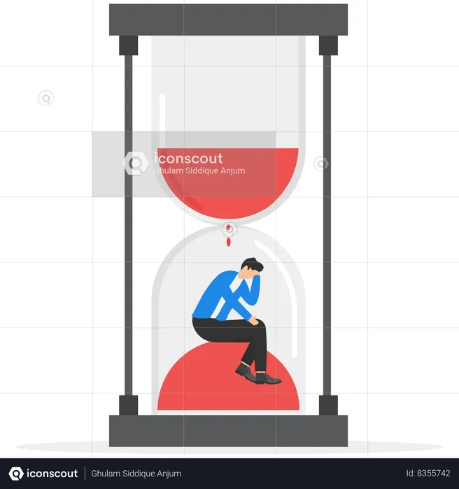 El empresario está exhausto debido al acoso de los empleados.  Ilustración