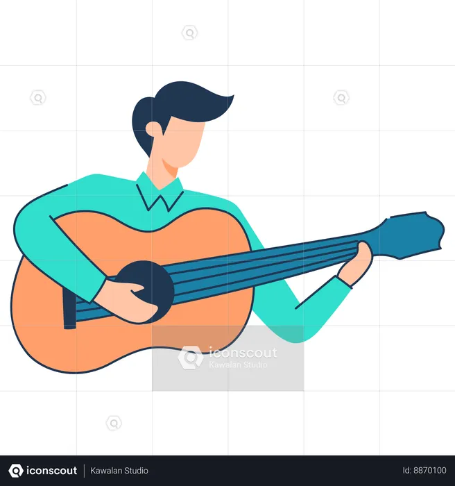 El hombre está tocando la guitarra  Ilustración