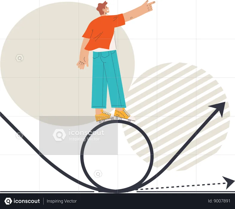 El hombre adapta rápidamente el crecimiento.  Ilustración