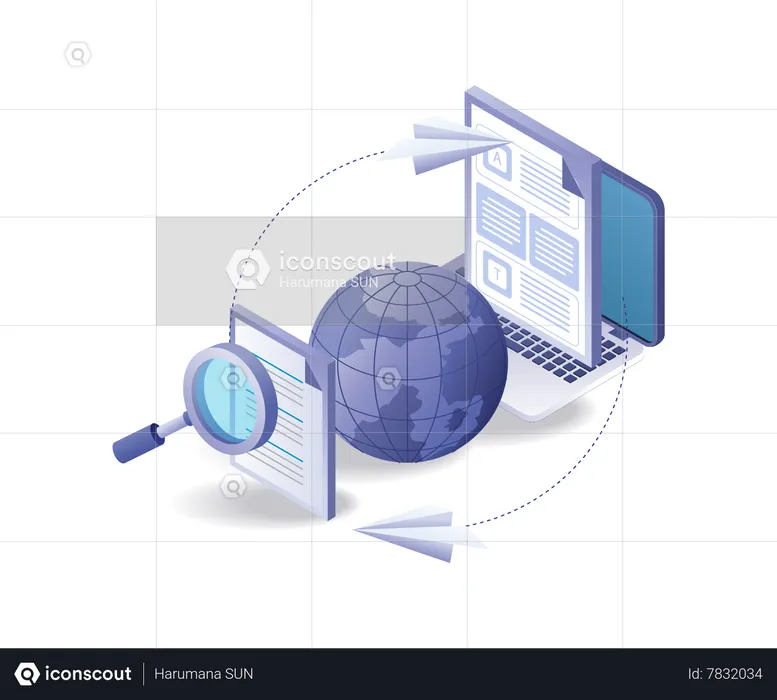 El proceso de transferencia de datos entre mundos.  Ilustración