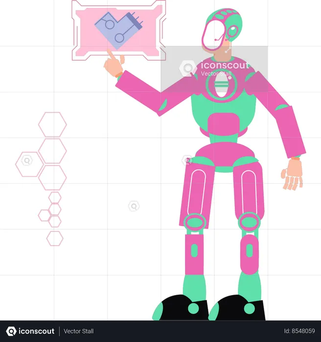 El robot está cambiando su configuración.  Ilustración