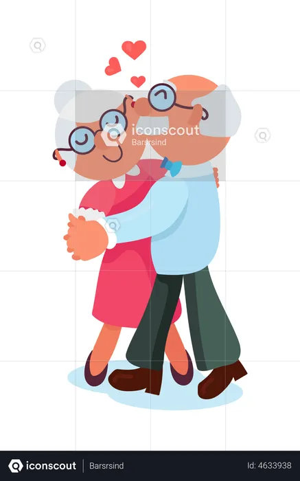 Elder couple celebrating love  Illustration