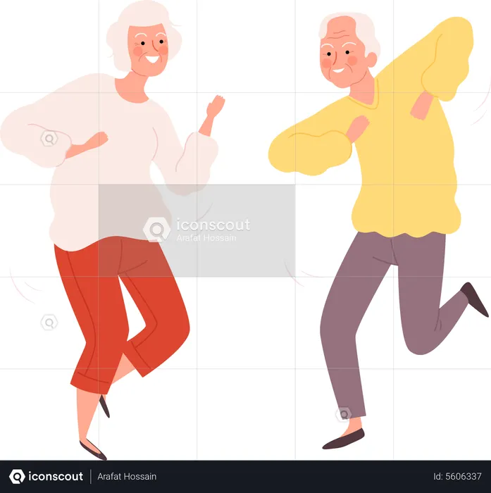Elder couple dancing  Illustration