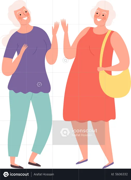 Elder women doing gossip  Illustration