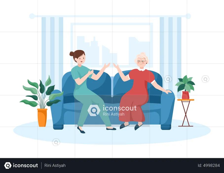 Elderly care Home  Illustration