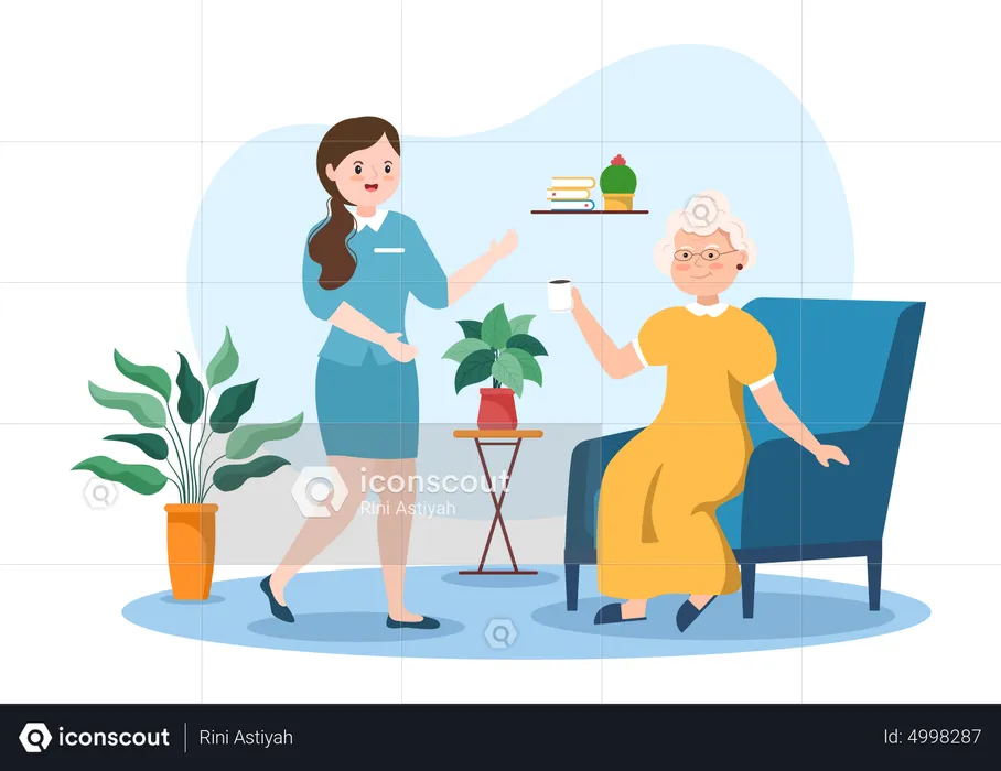 Elderly care Service  Illustration