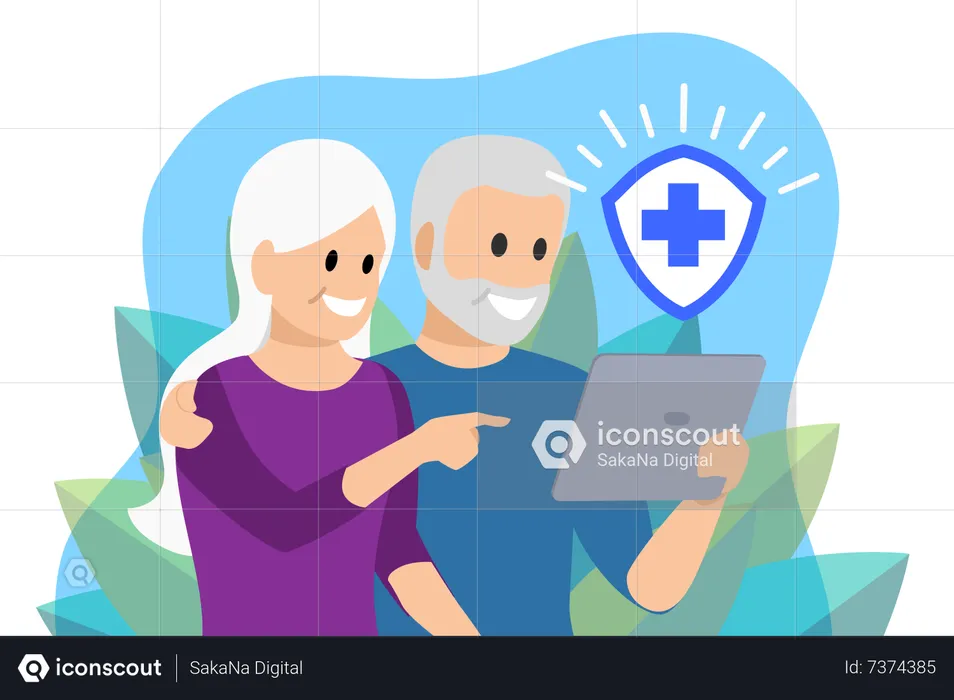 Elderly couple  Illustration