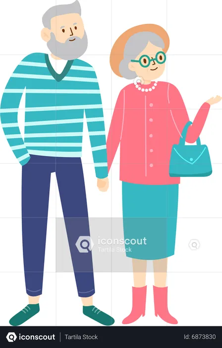 Elderly couple enjoying trip  Illustration