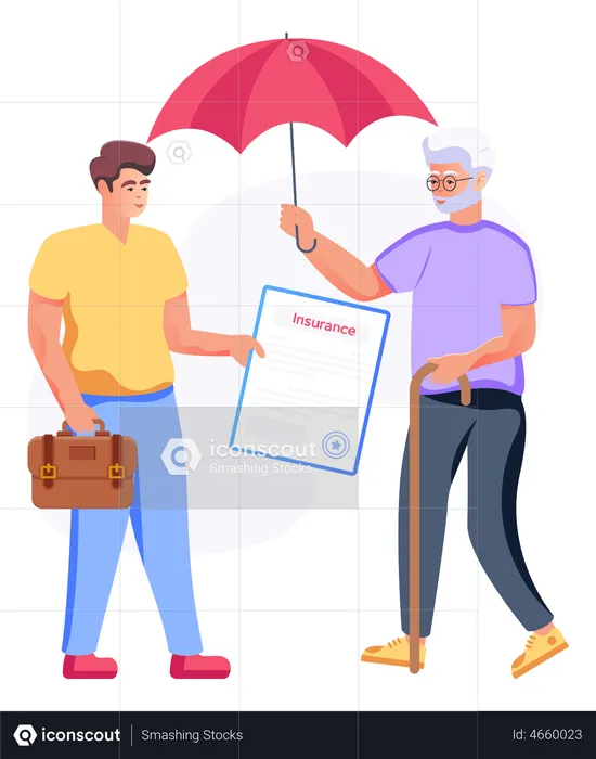 Elderly Insurance  Illustration