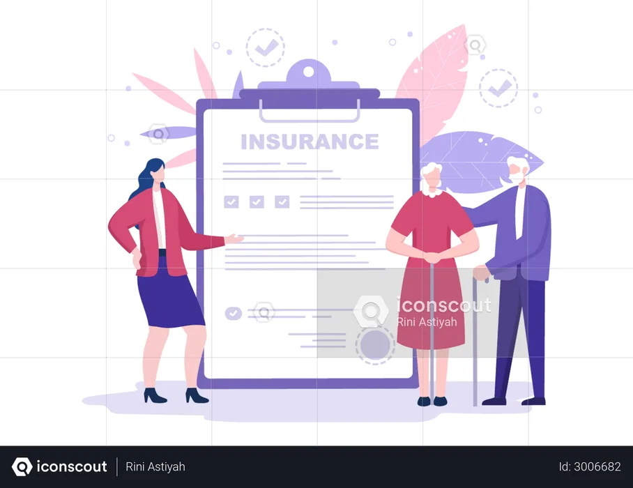 Elderly Insurance cover  Illustration