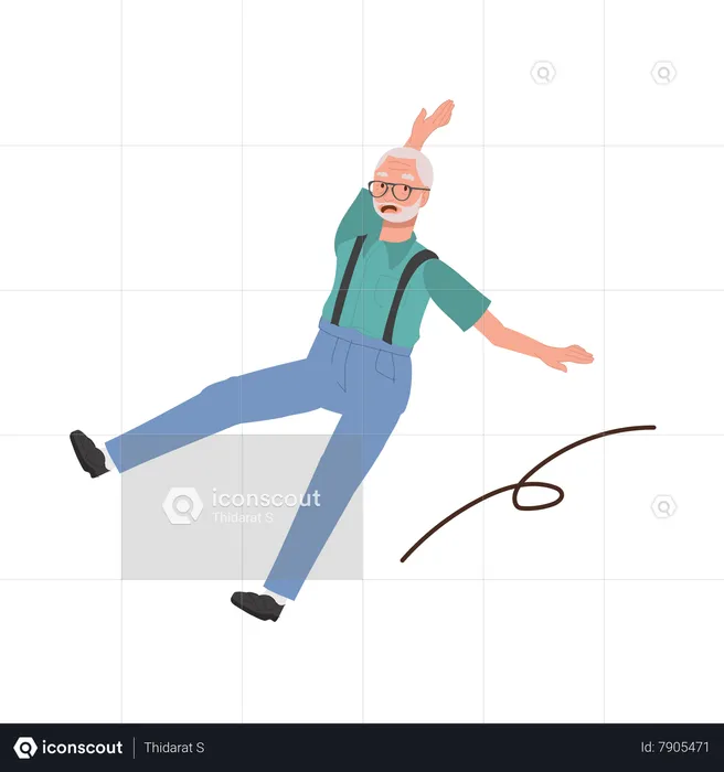 Elderly man Stumbling  Illustration