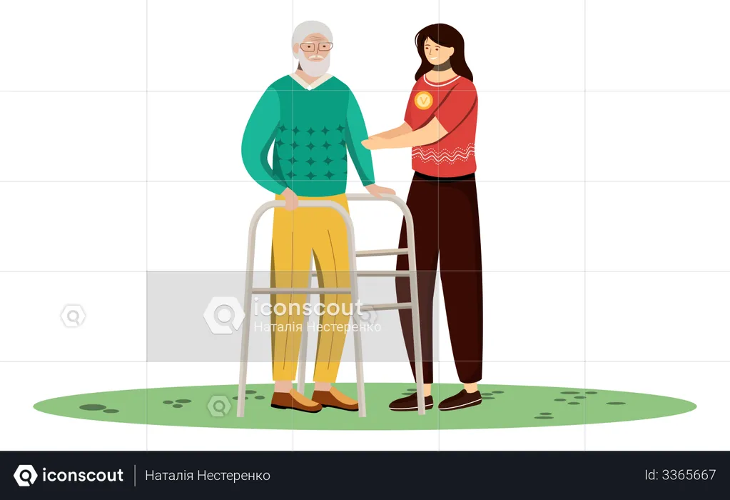 Elderly nursing  Illustration