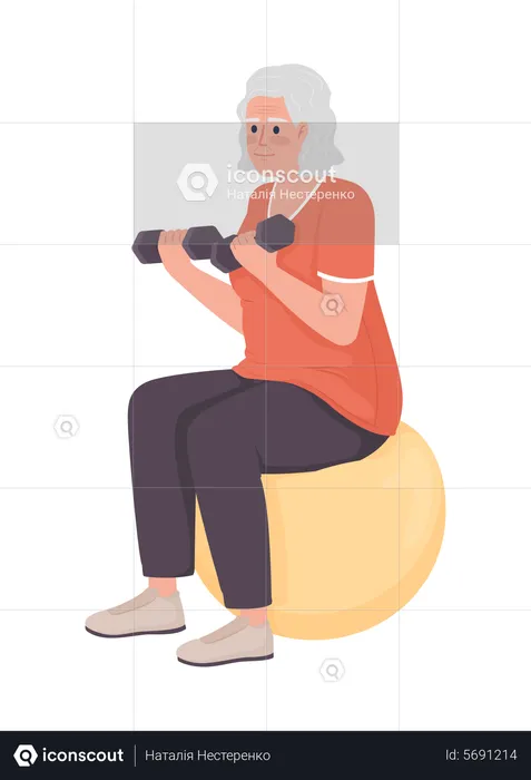 Elderly woman exercising  Illustration