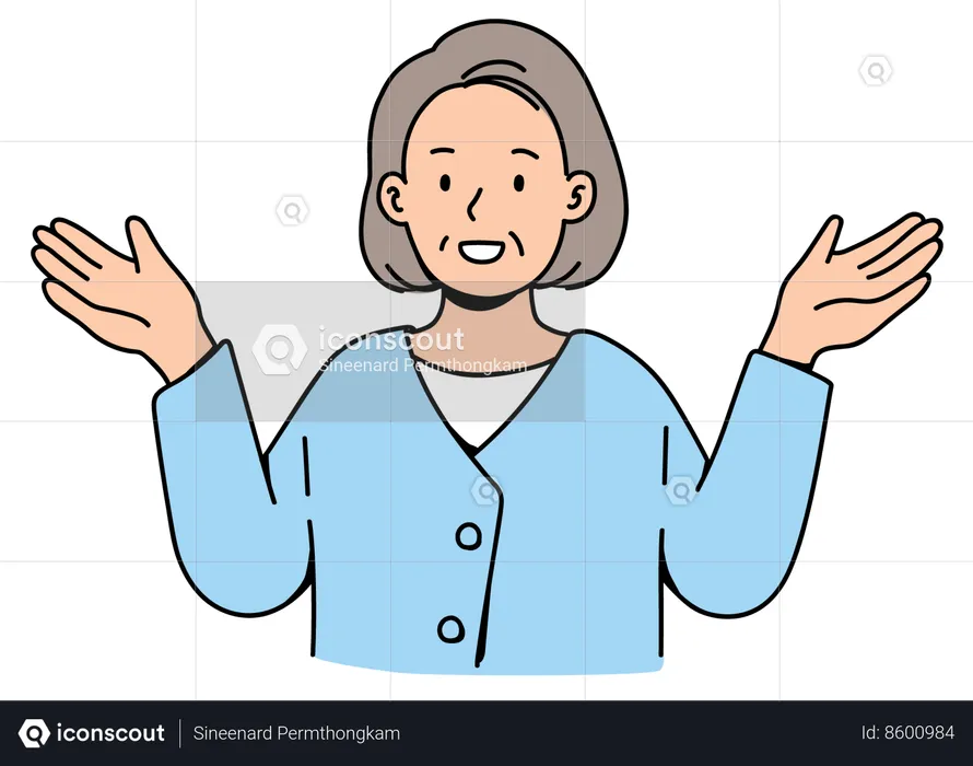 Elderly Woman Explaining  Illustration