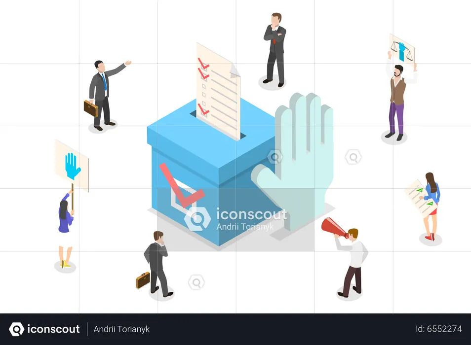 Sondage électoral démocratique et droits de vote  Illustration