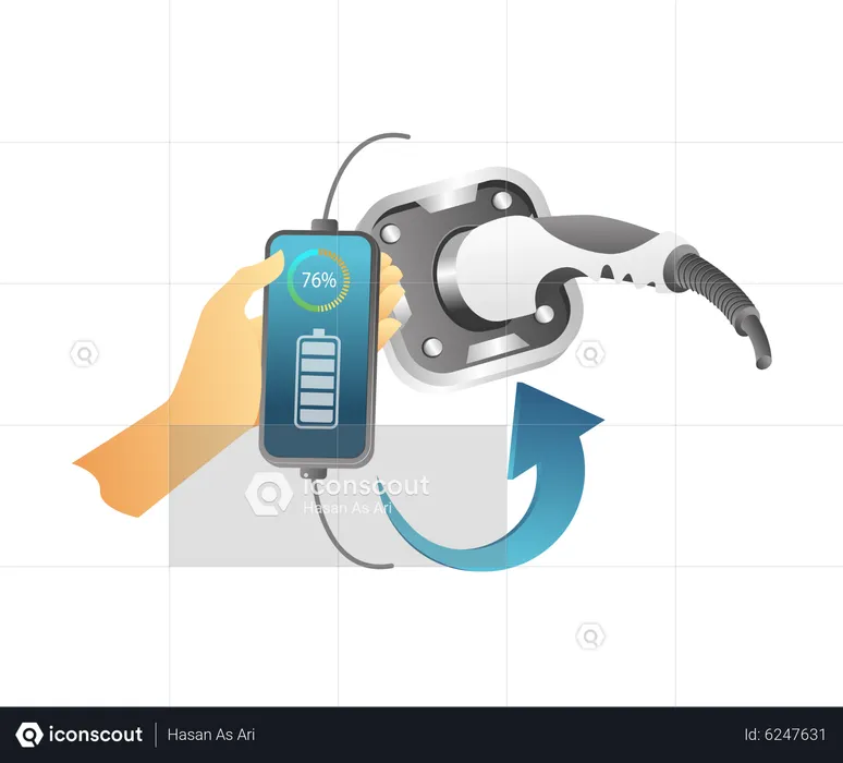 Electric car app  Illustration